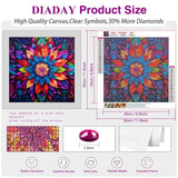 DIADAY 5D Diamond Painting Kits Mandala Diamond Art Kits for Adults Beginners, Full Drill Round Gem Dots Art DIY Craft Home Wall Decor Gift 12 x 12 Inches DIADAY
