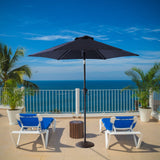 FLAME&SHADE 7.5 ft Outdoor Market Patio Table Umbrella with Tilt, Navy Blue FLAME&SHADE