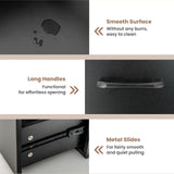 Giantex 74" Tall 4-Tier Bookcase with Drawers - Freestanding Black Narrow Bookcase with Anti-Tipping Kits, Wood Open Storage Display Cabinet, 4-Cube Bookshelf for Living Room, Bedroom, Office Giantex