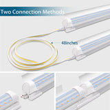 Barrina LED Shop Light 4FT, 40W 5000LM 6500K, Clear Cover Hanging led Light Fixture, Linkable LED Tube Lights, V Shape LED Ceiling Lights for Garage, Warehouse, Workshop, 6 Pack Barrina