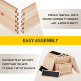 CREWORKS Bee Hive Boxes 10 Frame Langstroth Beehive, Bee Keeping Starter Kit Includes 1 Super Bee Box & 1 Bee Brood Box with Beehive Frames and Foundation, 2 Layers Complete Bee Hive Kit CREWORKS