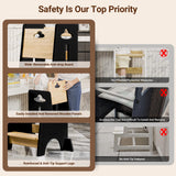 COSYLAND Toddler Standing Tower Adjustable Height - Super Stable Toddler Kitchen Stool Helper - 3 Levels Adjustable Wooden Toddler Kitchen Stool (Natural & Black) COSYLAND