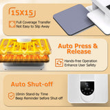 AKEYDIY New 15x15 Swivel Auto Heat Press Machine for T-Shirts, 360° Swing Away Heat Press with Auto Press Release, Heat Up Fast (One-Workstation) AKEYDIY