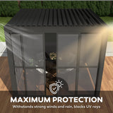 Mirador Accessory - 10' Sliding PC Door with Handle for Pergola 111 Series, 4-Piece Detachable Moveable Door, Easy Install Windproof UV-Resistant, Charcoal, not pergola MIRADOR