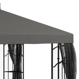 Outsunny 10' x 12' Patio Gazebo with Corner Frame Shelves, Double Roof Outdoor Gazebo Canopy Shelter with Netting for Patio, Wedding, Catering & Events, Gray Outsunny