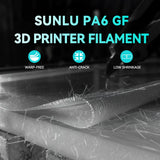SUNLU PA6-GF 3D Filament 1.75mm 1KG, 25% Glass Fiber Nylon Filament, High Temp Resistance 417°F (214°C), Corrosion Resistance, Engineering filament, Dimensional Accuracy±0.02mm, 1KG Spool(2.2lbs),Gray SUNLU