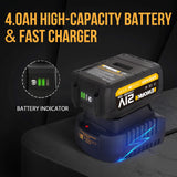 EWORK Cordless Impact Wrench 1/2 inch 21V Brushless High Torque Impact Gun Max 700 Ft-lbs Power Impact Wrenches with 4.0Ah Li-ion Battery, Fast Charger, 5 Sockets, Tool Bag (RB-810) EWORK