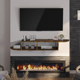 4 EVER WINNER Floating TV Stand, 55" Floating Entertainment Center with Storage, Floating TV Shelf Wall Shelf for Under TV, Living Room, Bedroom, Walnu 4 EVER WINNER
