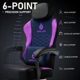 Gaming Chair with Massage and Packet Spring Cushion,Ergonomic Gamer Chairs for Adults with Footrest 300lbs,High Back Gamer Leather Chair with Headrest and Lumbar Support WAILOR