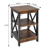 Convenience Concepts Oxford End Table with Shelves, Barnwood/Black Convenience Concepts