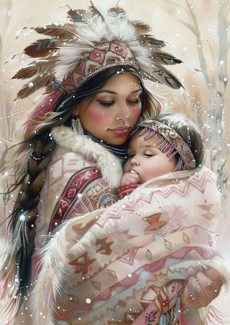 5D Diamond Art Painting Kits Beautiful Native American Woman Holding DIY Round Full Drill Diamond Paint by Diamond Number Kits for Beginners Crystal Cross Stitch Wall Decoration 30x40cm(3) WoodArtSupply