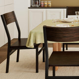 Feonase Dining Chairs Set of 6, Modern Kitchen Chairs with Ergonomic Backrest, MDF Board and Metal Legs, Dinner Chairs for Dining Room, Kitchen and Living Room, Espresso Feonase