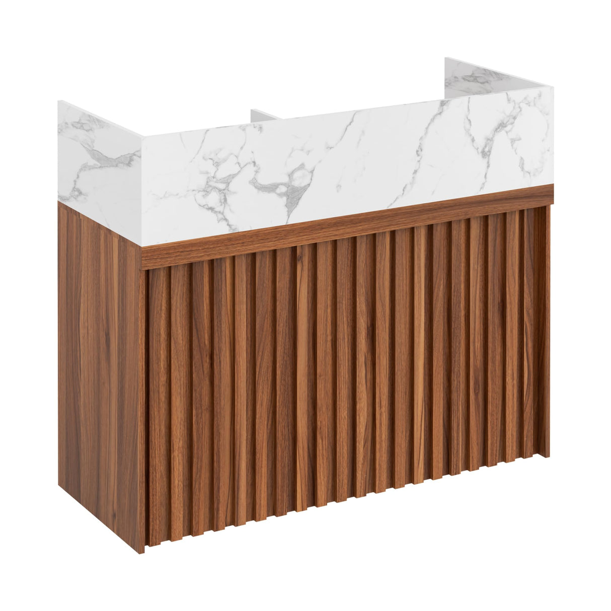 UEV Modern Reception Desk with Counter, 47“ Front Desk Reception Room Table with Cable Grommet, Marble Texture Top Front & Led Lights, Retail Counter for Beauty Salon, Checkout, Home Office UEV