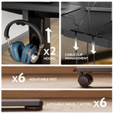 YDN L Shaped Standing Desk, Electric Standing Desk L Shape Adjustable Height Dual Motor, 63 x 55 Inch Corner Standing Desk with Splice Board for Home Office, Large Standing Desk, Black YDN