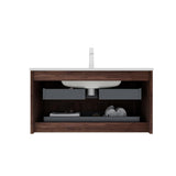 GUCOGUKA Wall-Mounted Bathroom Vanity, 36'' Floating Vanity with Sink Combo, Plywood Bathroom Vanity with 2 Soft-Close Drawers, Sink Hole Cover and Drain﻿, Retro Walnut GUCOGUKA