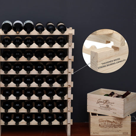fdjamy Wine Rack Cabinet Freestanding for Floor Wooden Stackable Storage Modular countertop Wood Wine Holder (100bottle) fdjamy