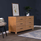 Grain Wood Furniture Loft 6-Drawer Dresser, Solid Wood with Acacia Finish Grain Wood Furniture
