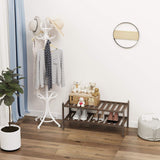 Dranixly Bamboo 2-Tier Shoe Rack Stackable Shoe Shelf Storage Organizer for Entryway, Hallway and Closet, 27.2"x11"x13.2" (Mocha) Dranixly