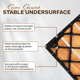 Idzo Set of 10 Premium Teak Deck Tiles, Distinctive Teak Wood Flooring with Innate Oil That Can Withstand Water & Weather Elements, 3 Seconds Snap-Lock Teak Shower Tiles with Stable Mesh Base, 6 Slats IDZO