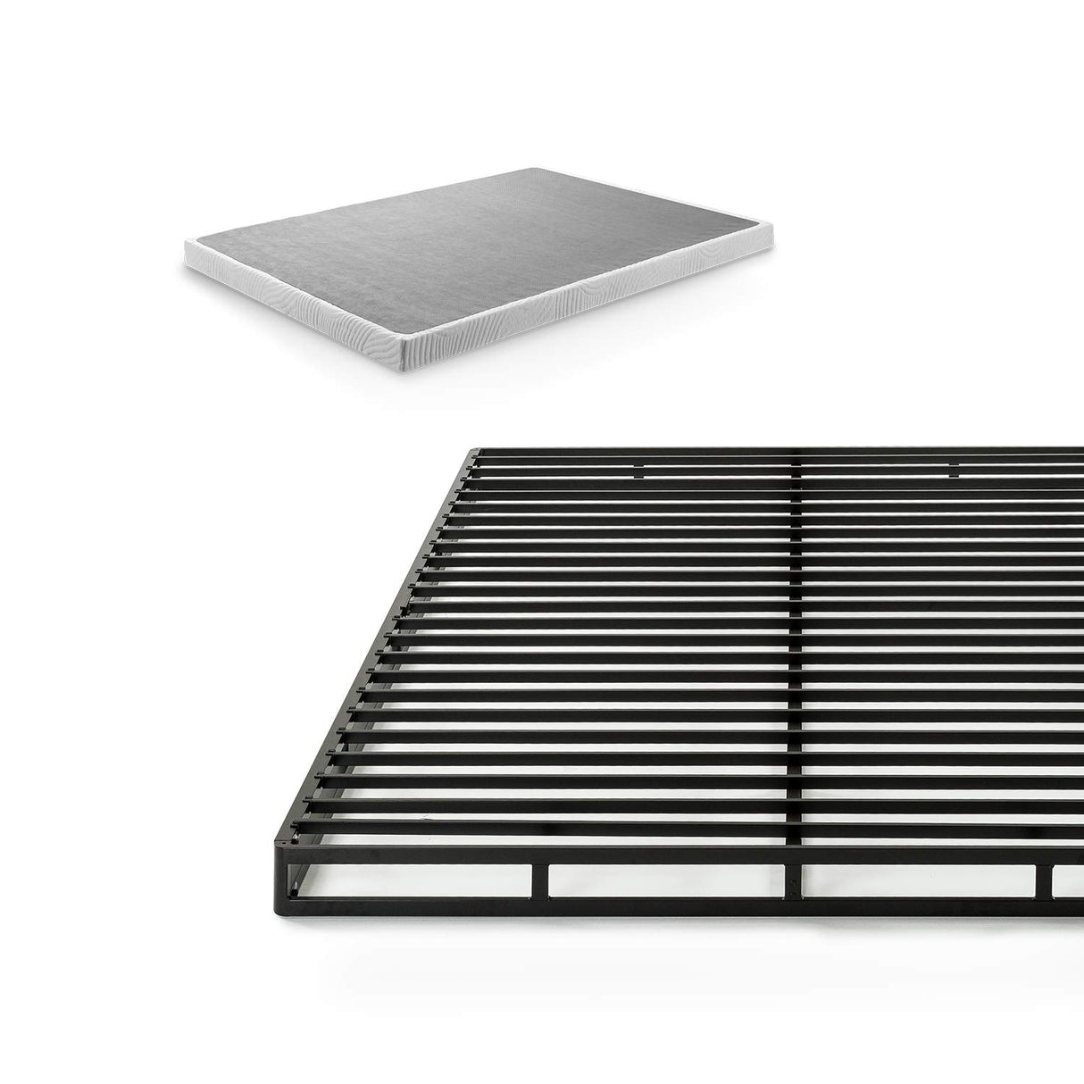 ZINUS Quick Lock Metal Smart Box Spring, 4 Inch Mattress Foundation, Strong Metal Structure, Easy Assembly, King, White Zinus
