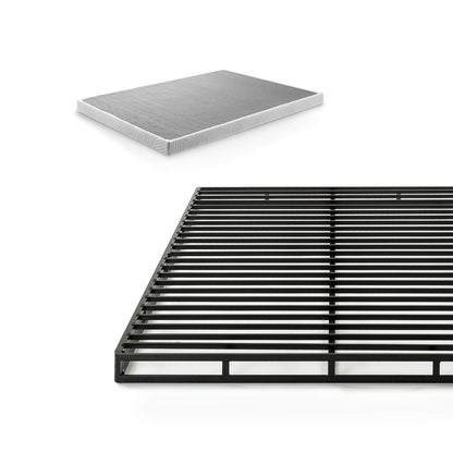 ZINUS Quick Lock Metal Smart Box Spring, 4 Inch Mattress Foundation, Strong Metal Structure, Easy Assembly, King, White