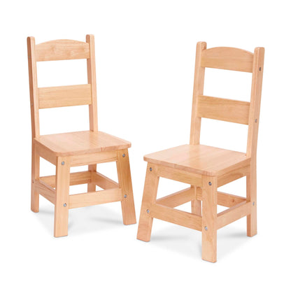 Melissa & Doug Wooden Chairs, Set of 2 - Blonde Furniture for Playroom - Kids Wooden Chairs, Children's Wooden Playroom Furniture