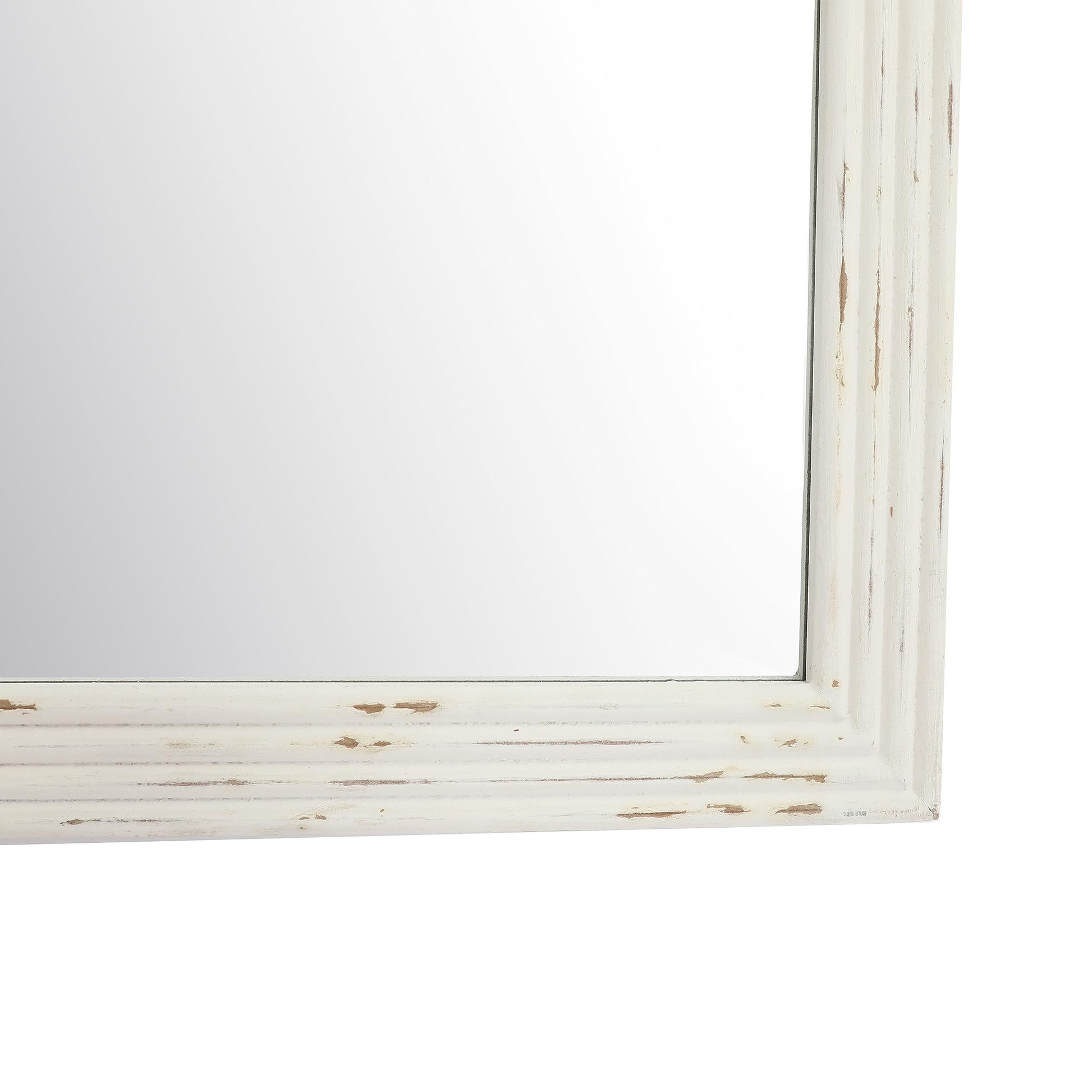 eodme Farmhouse Arched Wall Mirror, White Distressed Wood Mirror, Decorative Mirror for Bathroom Living Room Bedroom Entryway, 20''×30'' - WoodArtSupply