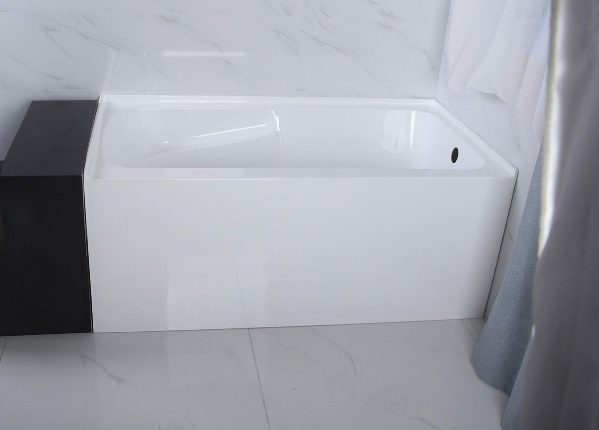 Aqua Eden VTAP543023R 54-Inch Acrylic 3-Wall Alcove Tub with Arm Rest and Right Hand Drain Hole, White Kingston Brass