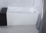 Aqua Eden VTAP543023R 54-Inch Acrylic 3-Wall Alcove Tub with Arm Rest and Right Hand Drain Hole, White Kingston Brass