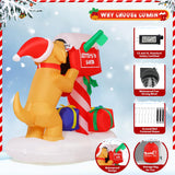 COMIN 5FT Christmas Inflatables Outdoor Decorations, Blow Up Dog and Newspaper Box Inflatable with Built-in LEDs for Christmas Indoor Outdoor Yard Lawn Garden Decorations COMIN