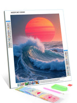 MOER SKY Diamond Art Kits for Adults Ocean Wave Sunset DIY Frameless Diamond Painting Kits for Adults Beginner, 12x16 in Diamond Painting Kit for Home Wall Decor MOER SKY
