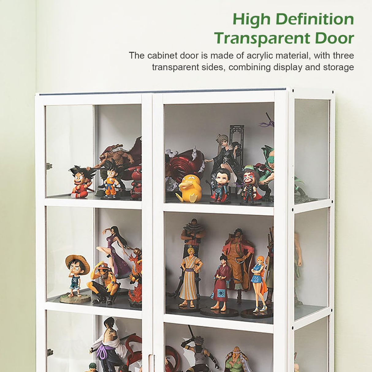 CMINAUS Curio Display Cabinet Display Cabinet with 5-Tier Storage Shelves,Storage Shelves with Acrylic Door Toy Organizers Rack Bookcase Display Cabinets for Collectibles Trophy Display Case CMINAUS