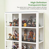 CMINAUS Curio Display Cabinet Display Cabinet with 5-Tier Storage Shelves,Storage Shelves with Acrylic Door Toy Organizers Rack Bookcase Display Cabinets for Collectibles Trophy Display Case CMINAUS