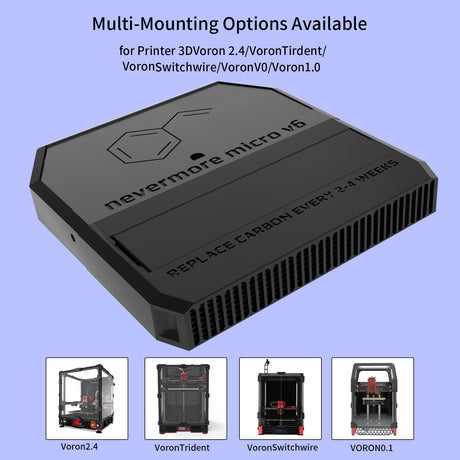 FYSETC 3D Printer Voron2.4 Filter: Nevermore Micro - V6 Activated Carboon Filters Not Include Printed Part with 5015 24V Blower Cooling Fans Hardware Screw Nut for Voron2.4 Switchwire Triden VoronV0 FYSETC