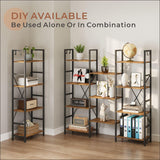 DSNAPE Triple 4 Tier Bookshelf with 11 Open Book Shelves,Home Office Bookcase Shelf Heavy Duty Storage Organizer,55" H Industrial Display Shelves for Living Room,Kitchen Room,Flower Room,Rustic Brown DSNAPE