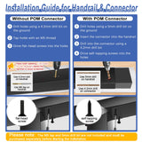 Zylorix 16ft-20ft Complete Set Cable Railing System, 42" Black T304 Stainless Steel Cable Railing Posts Kit with Adjustable Handrail Cable Rail, One-Stop Super Easy DIY for Outdoor Level Decks Zylorix