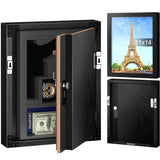 ANZAKY Hidden Safe with Lock, Wooden Picture Frame Diversion Safe, Large Hidden Money Safe with Customizable Foam, Hidden Compartment, Secret Decor Concealment Furniture, 11 x 14 inchs, Black ANZAKY