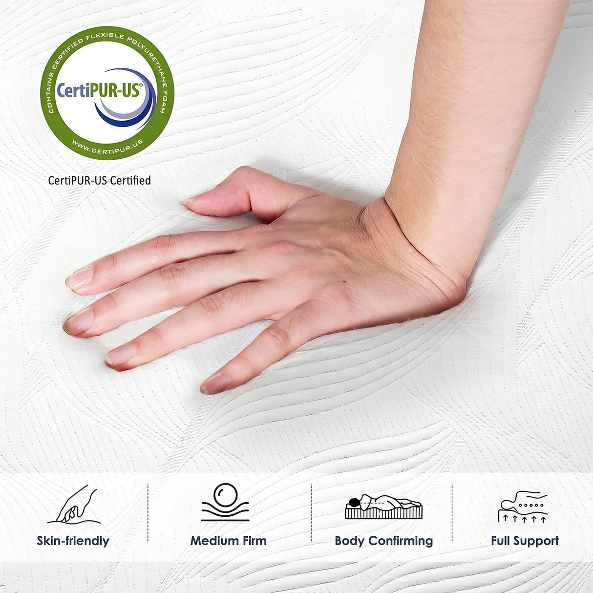 FTOPBTB 10 Inch Twin Size Mattress, Cooling Gel Memory Foam Medium Firm Mattress, Breathable Pressure Relief, CertiPUR-US Certified Foam, Mattress-in-a-Box, No Fiberglass (10 Inch, Twin) FTOPBTB