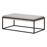 South Shore Mezzy Industrial Coffee Table, Concrete Gray and Black, 43.3 in x 23.6 in x 16.5 in South Shore