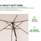 AreShark 6.5' x 10' Rectangular Patio Umbrellas for Outdoor, Outdoor Table Umbrella, Large Outdoor Patio Umbrellas with 6 Sturdy Ribs, Patio Umbrellas for Market, Garden, Pool (Beige) AreShark