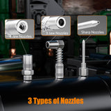 HTOMT 11pcs Grease Gun Lubrication Accessory Kit,360° Grease Coupler Adapter Multi-Function Quick Connects to Any Grease Fit on Any Machine,Connect Greasing 3 Types of Nozzles,Flexible Hose Extension HTOMT