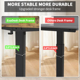 ExaDesk 63×30 Inch Electric Standing Desk with 2 Drawers, Adjustable Height Widened Stand Up Desk with Storage Shelf, Sit to Stand Ergonomic Workstation for Home Office ExaDesk