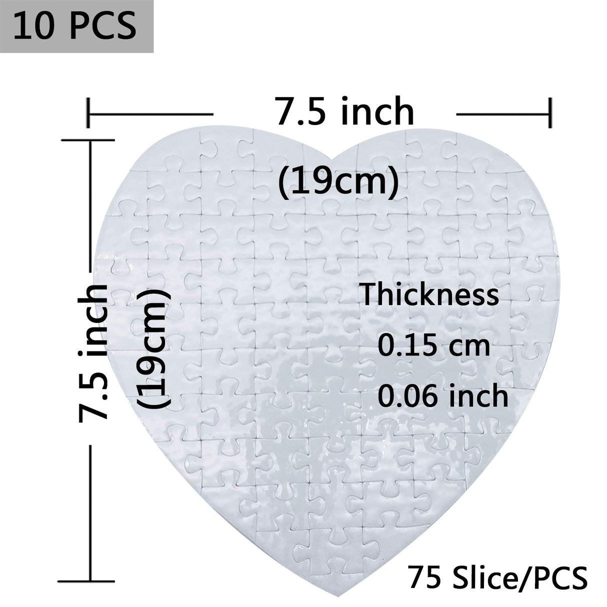 10 Sets Blank Sublimation Heart-Shaped Jigsaw Puzzle with 75 Pieces DIY Heat Press Transfer Crafts Thermal Transfer Puzzle Wholesale Thermal Transfer Pearl Puzzle Blank Puzzle MS WGO
