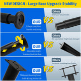 Olldag 4 Pcs Adjustable Height Furniture Support Legs [with Screws] 3.15-4.72 inch, Metal Heavy Duty Furniture Replacement Legs for Chair/Bed/Sofa/Cabinet/Couch/Dresser/Bed/Table (Black) Olldag