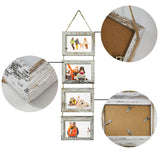 SESEAT 4x6 Wall Hanging Picture Frames Collage with 8 Opening Distressed White Frames,2 Packs SESEAT
