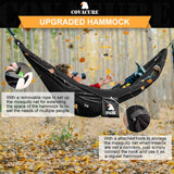 Covacure Camping Hammock - Lightweight Double Hammock, Hold Up to 772lbs, Portable Hammocks for Indoor, Outdoor, Hiking, Camping, Backpacking, Travel, Backyard, Beach(Black) covacure