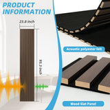 Art3d Acoustic Wood Slat Wall Panel with Roll-Flat Design - 95.3 x 23.8 Inch Sound Absorbing Panels for Living Room Columns Corridor Curved Wall Decor, 2-Pack Walnut Art3d