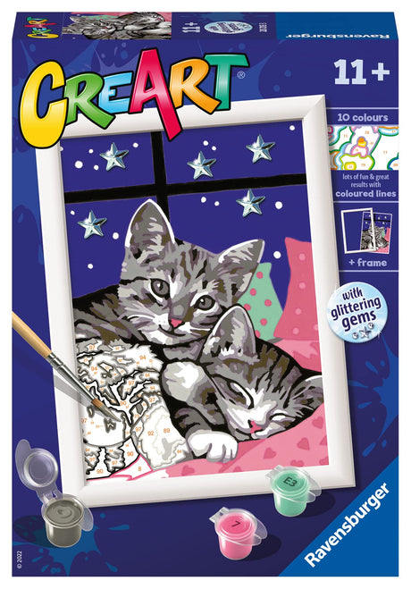 Ravensburger Sleepy Kitties Paint by Numbers Kit for Kids - 20213 - Painting Arts and Crafts for Ages 11 and Up Ravensburger