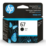 HP 67 Black Ink Cartridge | Works with HP DeskJet 1255, 2700, 4100 Series, HP ENVY 6000, 6400 Series | Eligible for Instant Ink | 3YM56AN HP