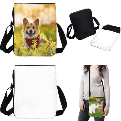 Covzoe 2 Pack Sublimation Blank Bags, Sublimation Crossbody Bag with Adjustable Strap, DIY Sublimation Shoulder Bag, Sublimation Wallets Purse Bag for Birthday Gifts Travel Supplies Covzoe